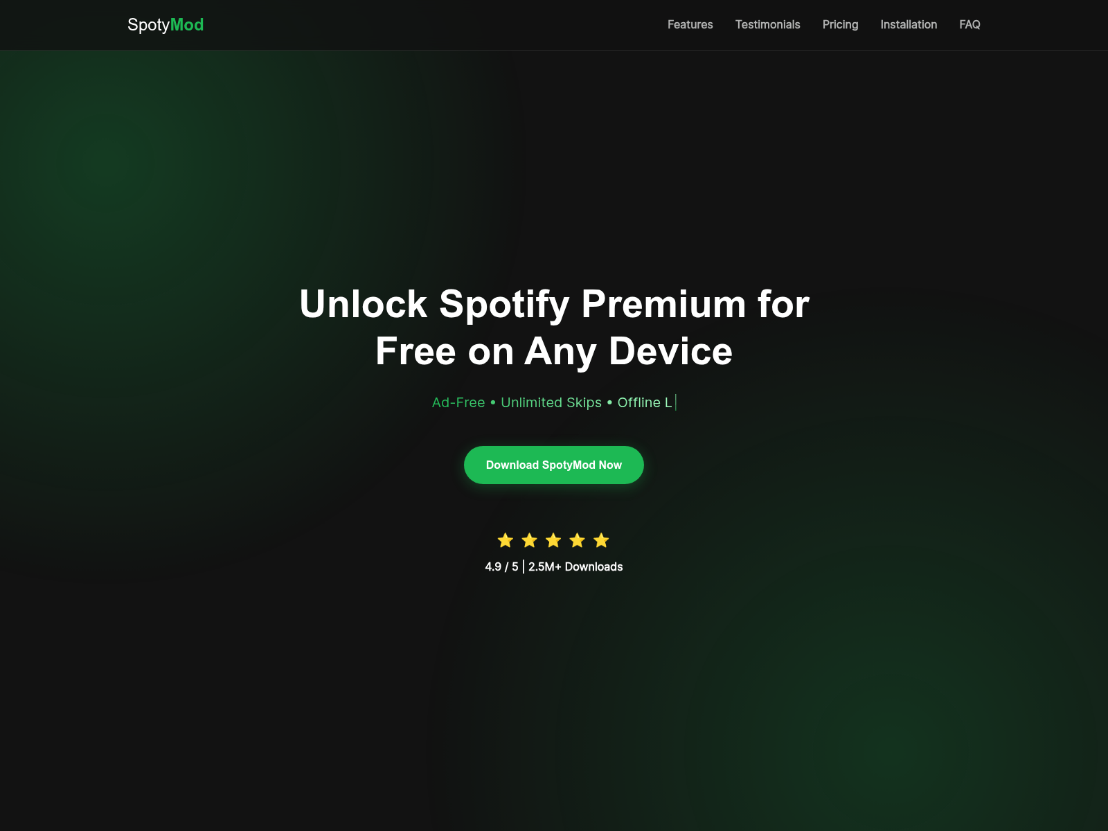 Screenshot of spotymod.org