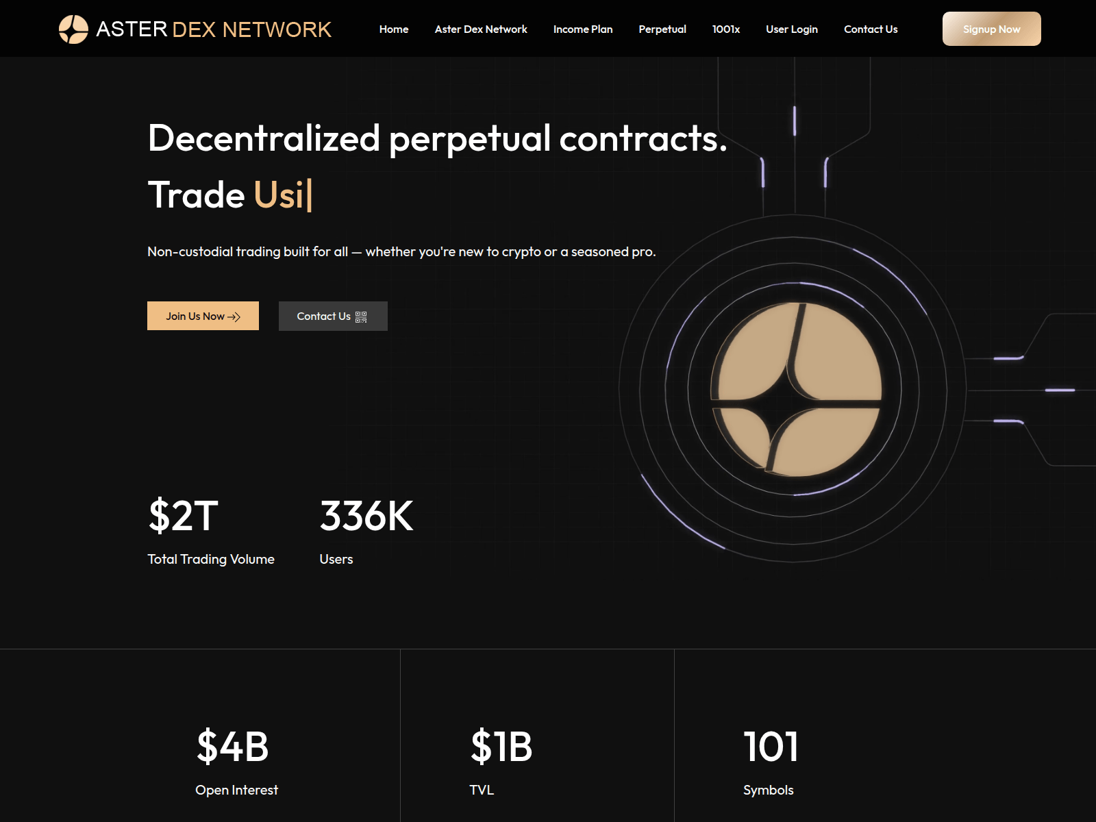 Screenshot of asterdexnetwork.com