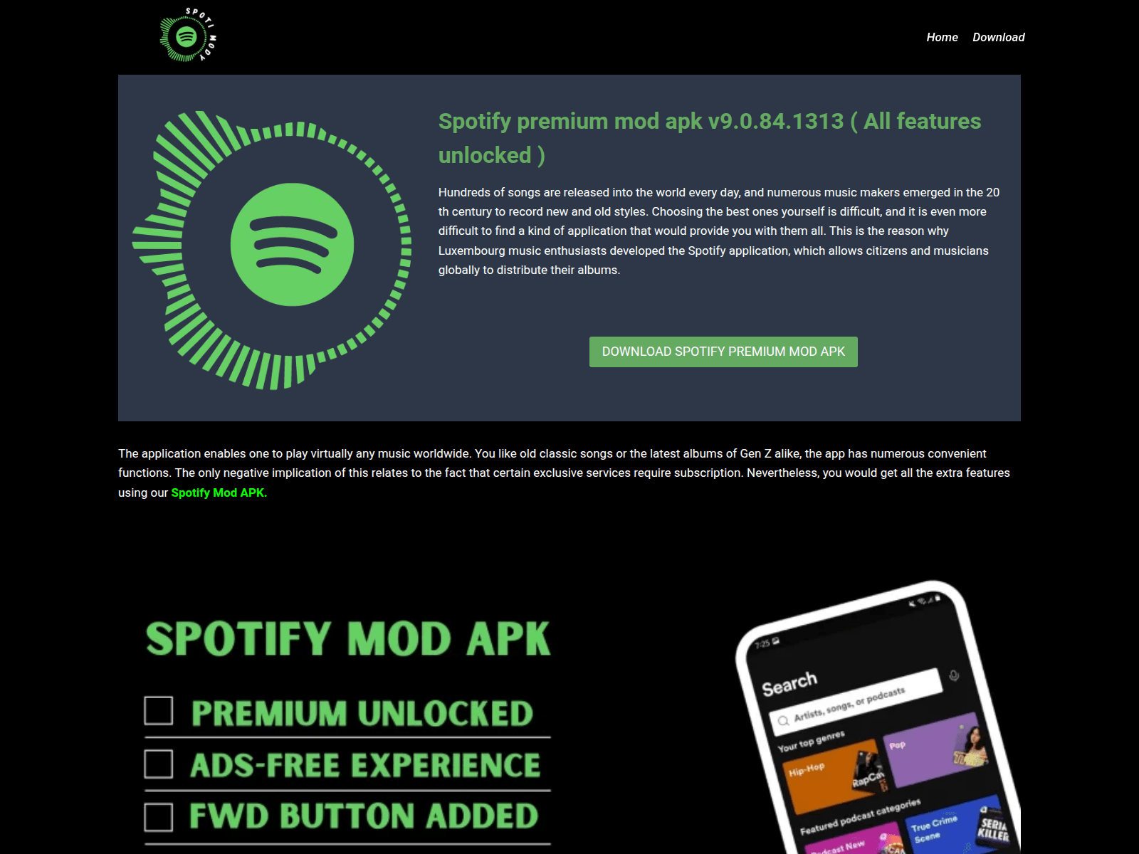 Screenshot of spotimody.app