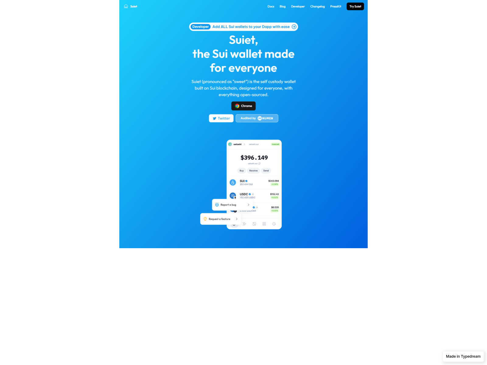 Screenshot of suii-wallet-extension.typedream.app