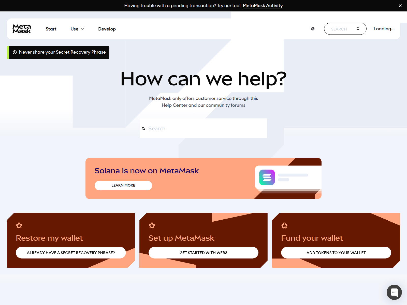 Screenshot of metawallet.pages.dev