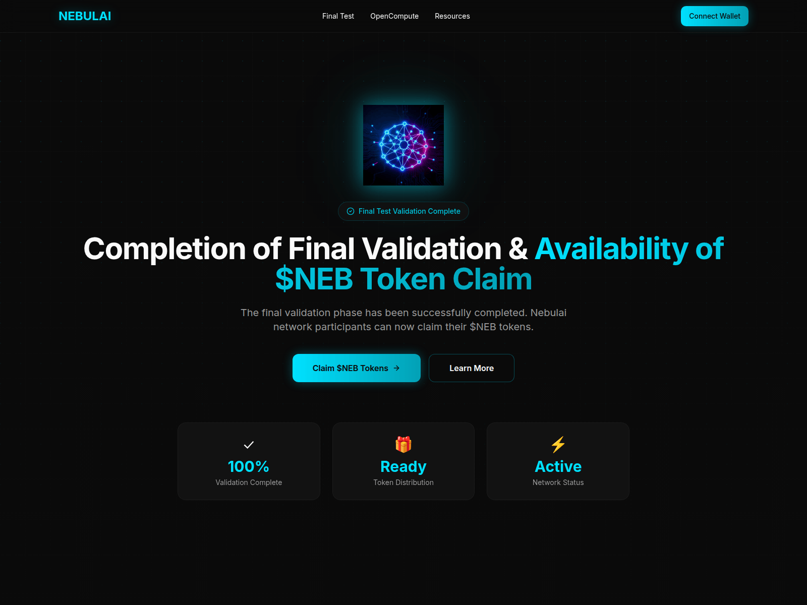 Screenshot of nebulaihq.network