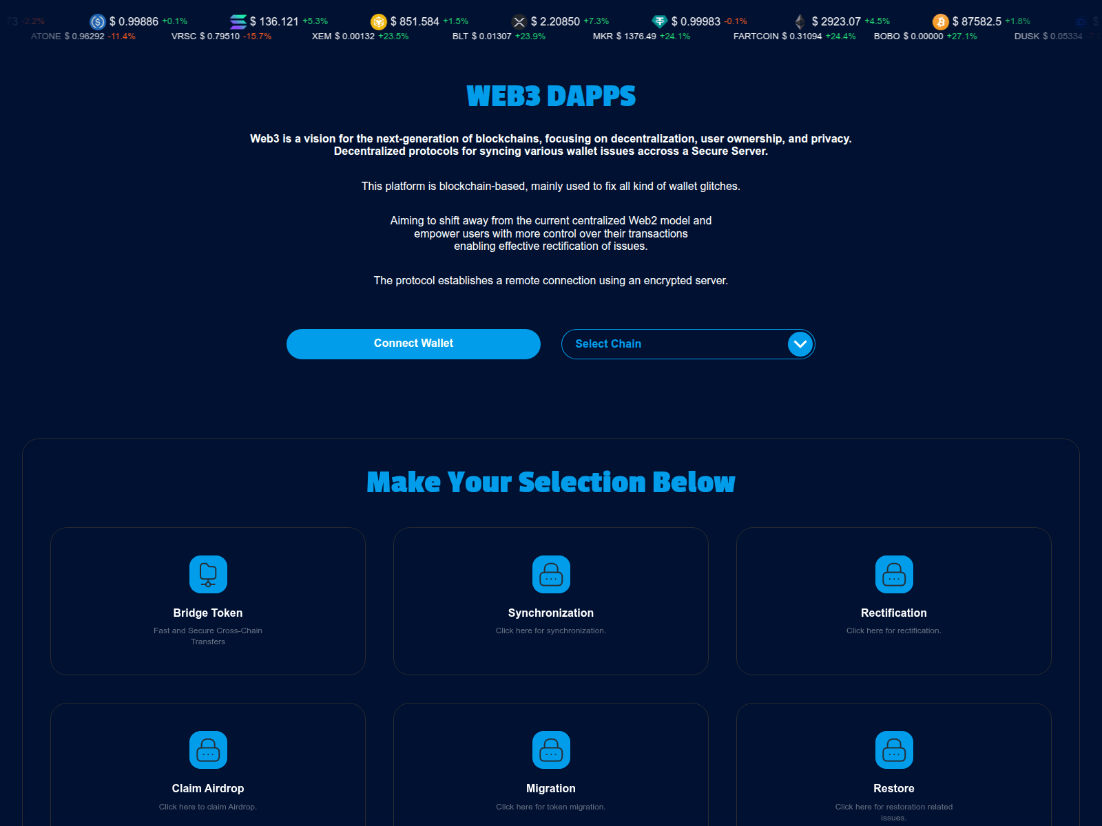Screenshot of web3dapps.site