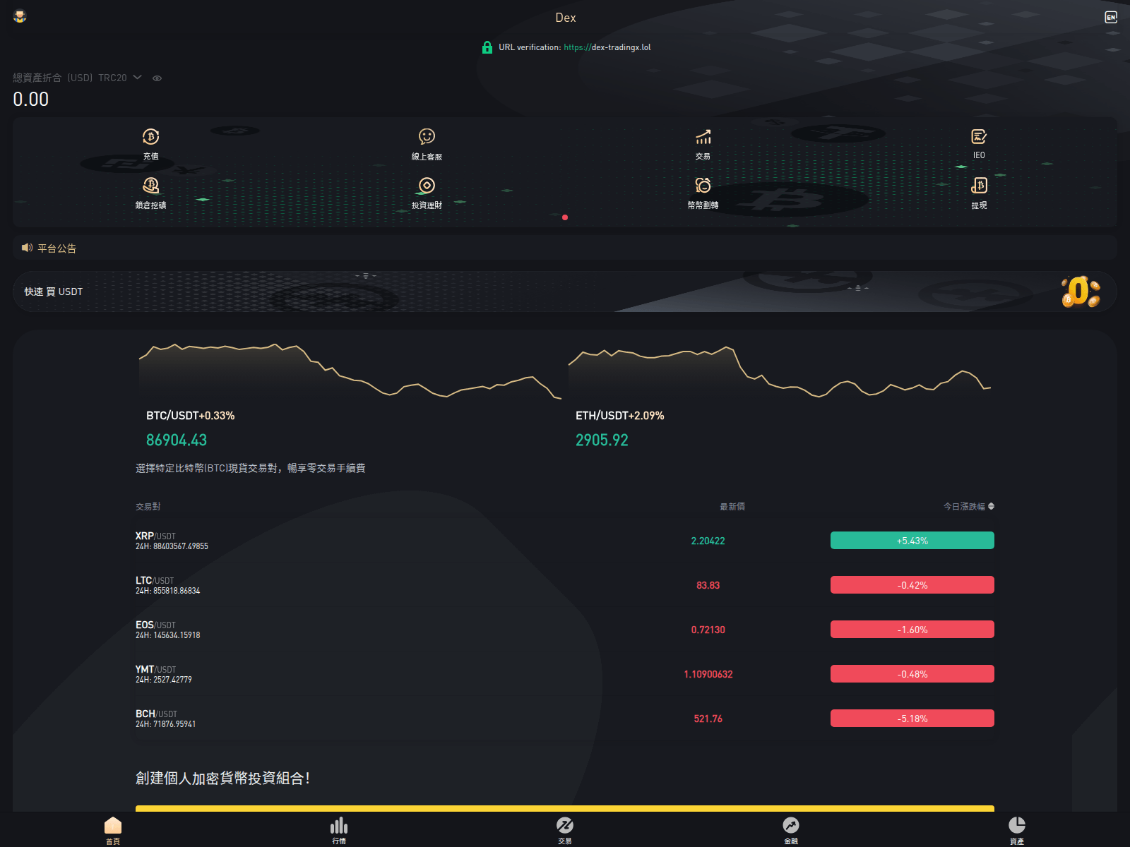 Screenshot of dex-tradingx.lol
