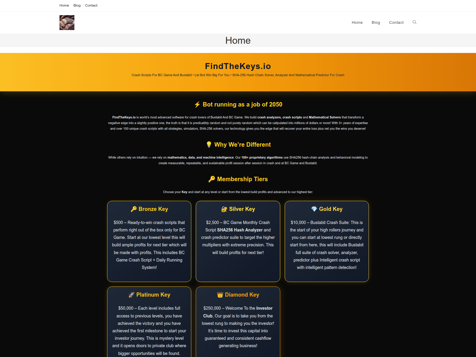 Screenshot of findthekeys.io