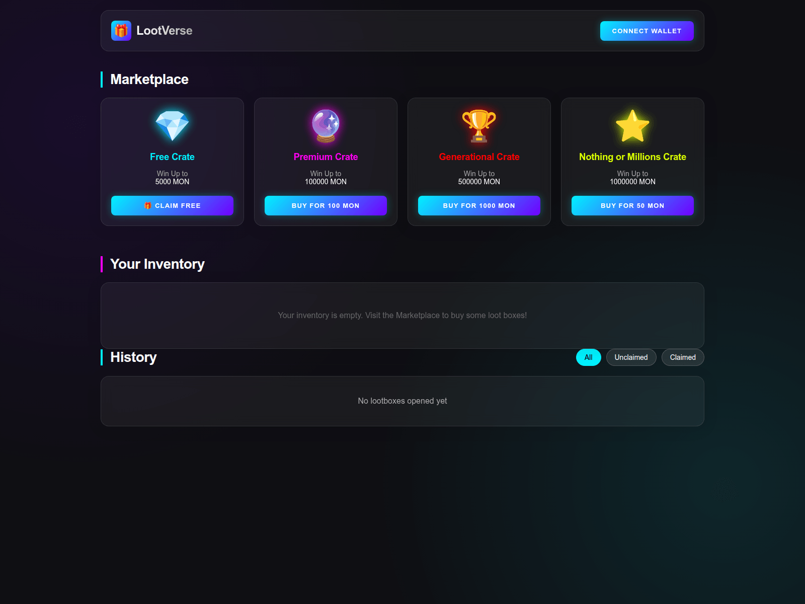 Screenshot of monadlootverse.com