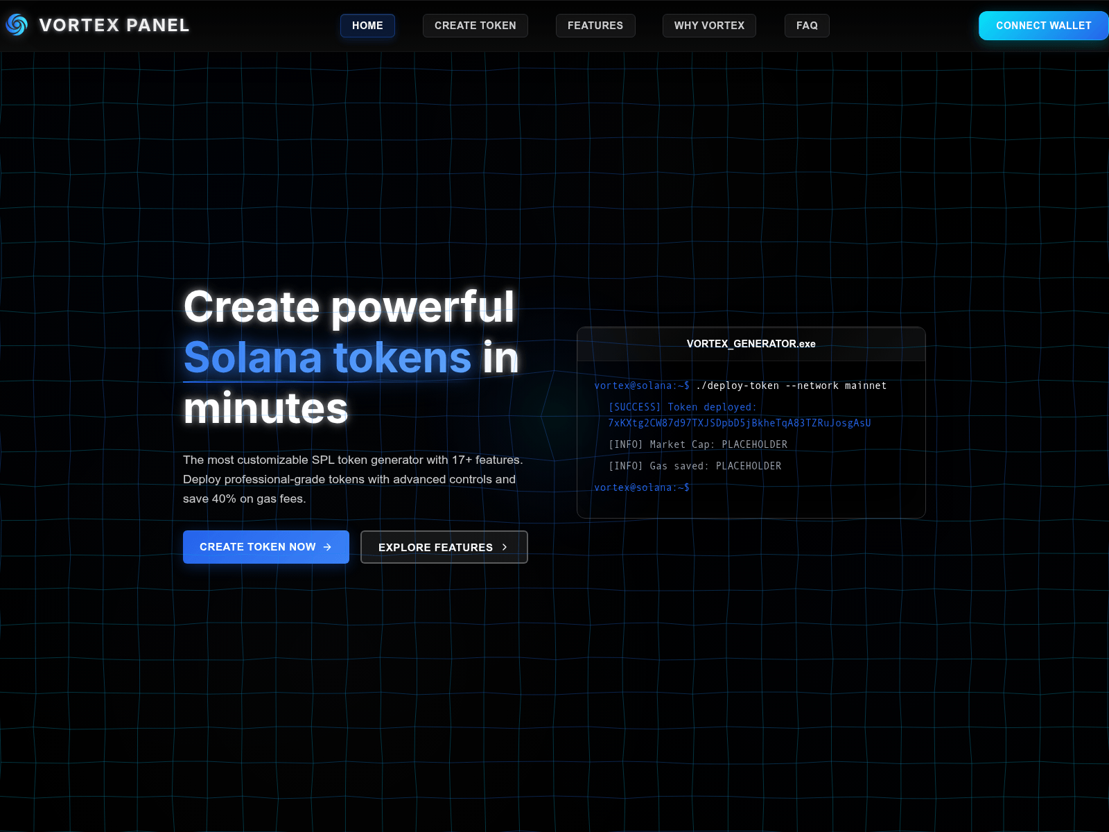 Screenshot of vortexpanel.pro