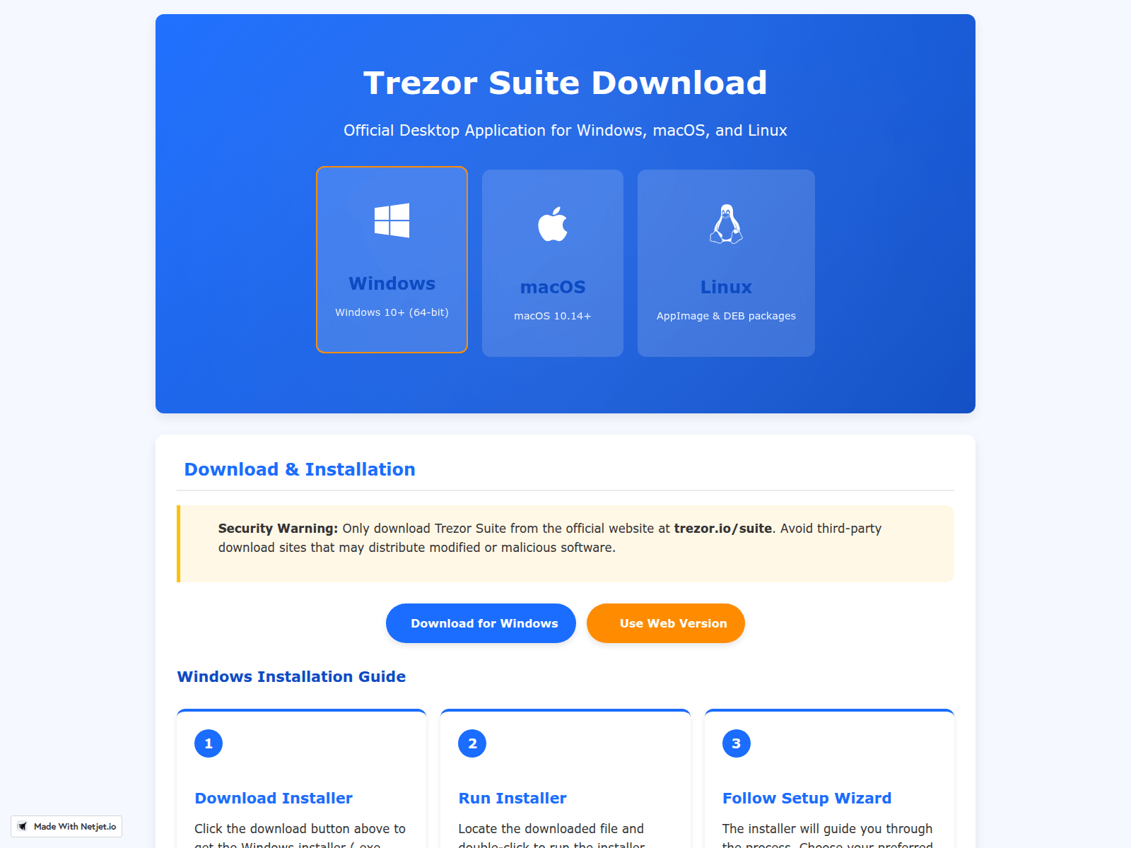 Screenshot of download-windows-trezor.netjet.pro