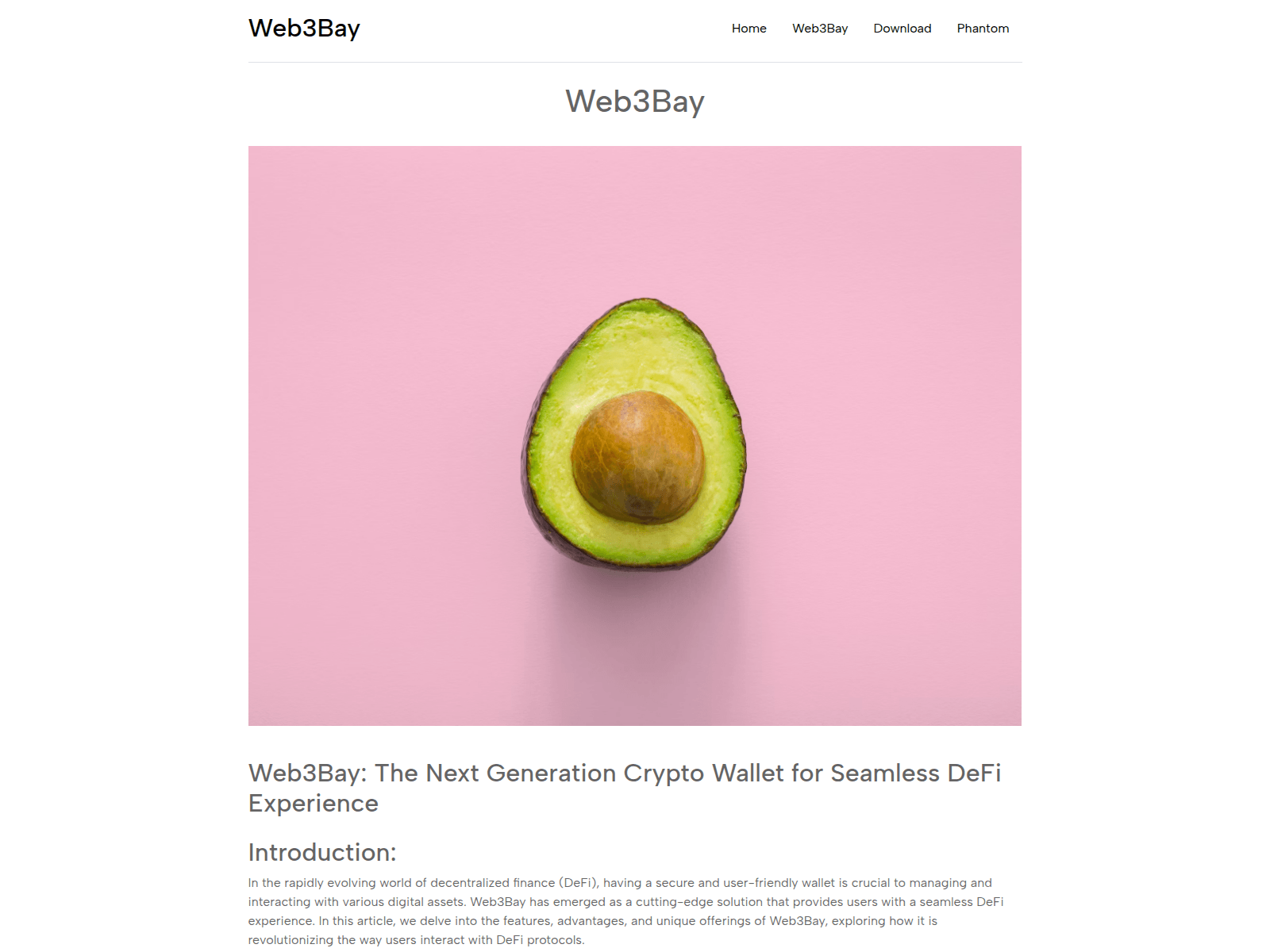 Screenshot of web3bay.github.io