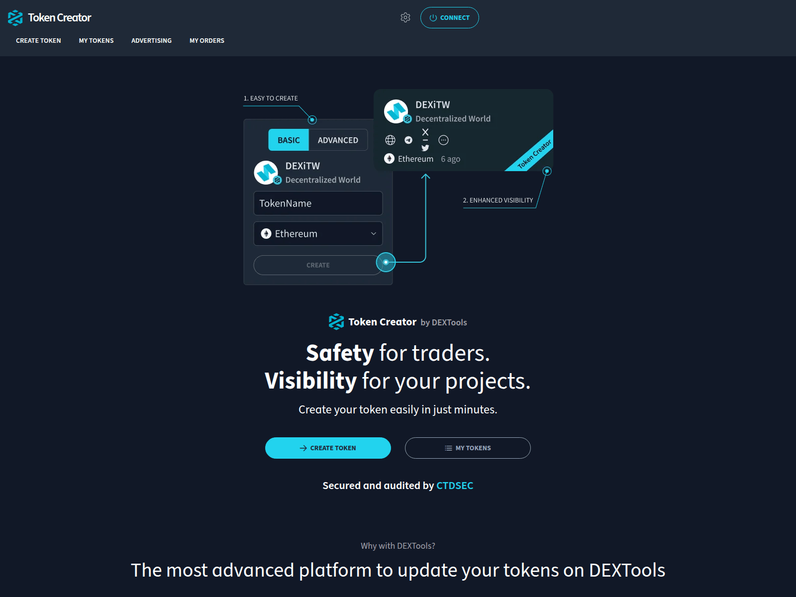 Screenshot of dextool.link