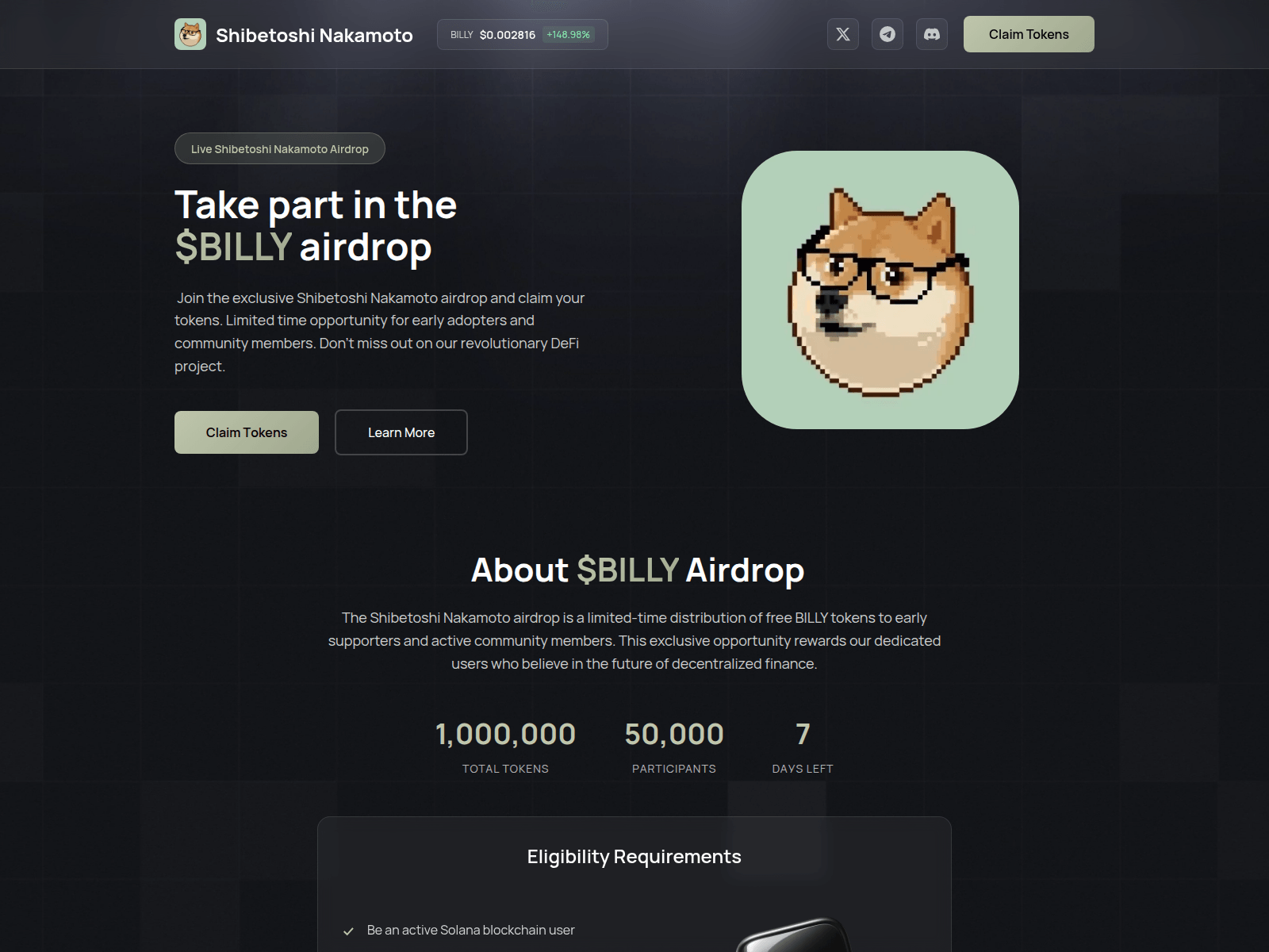 Screenshot of billyevent.sol-host.cc