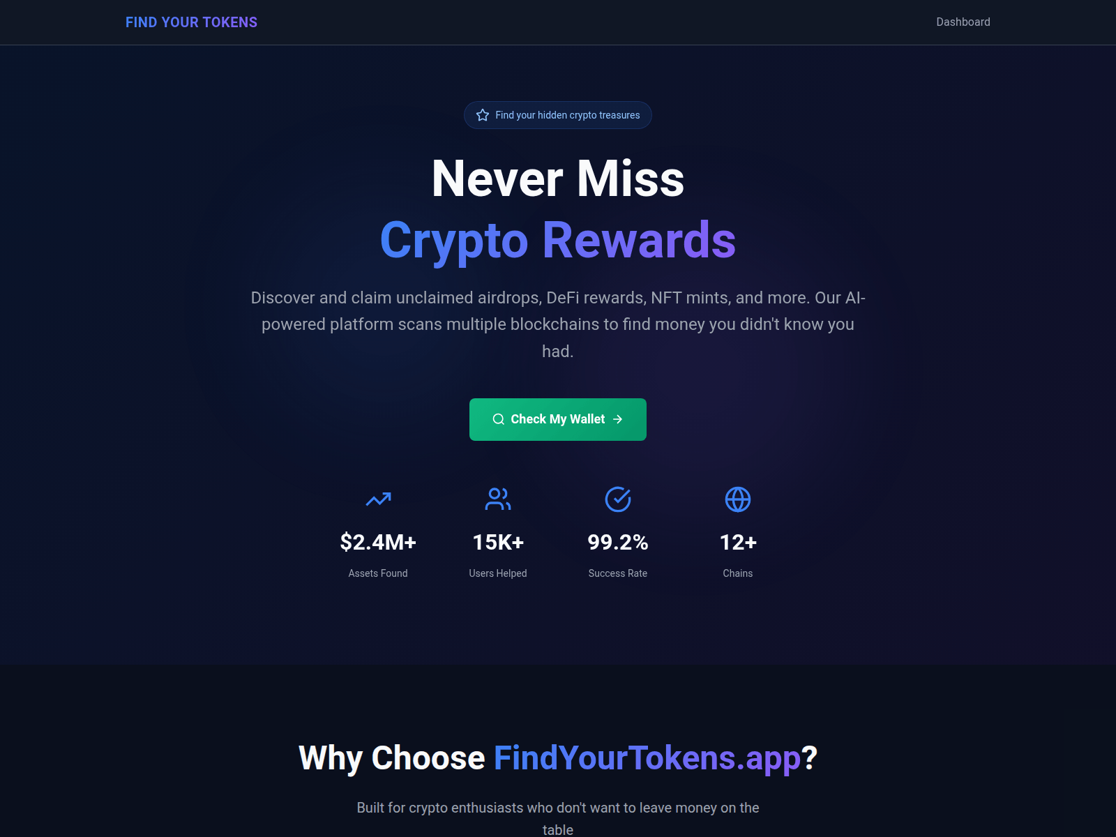 Screenshot of findyourtoken.app