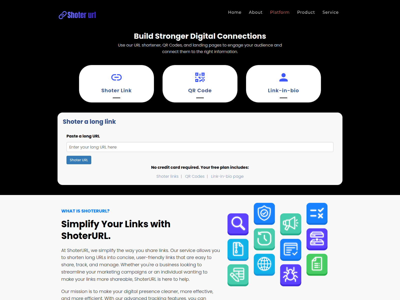 Screenshot of shoterurl.com