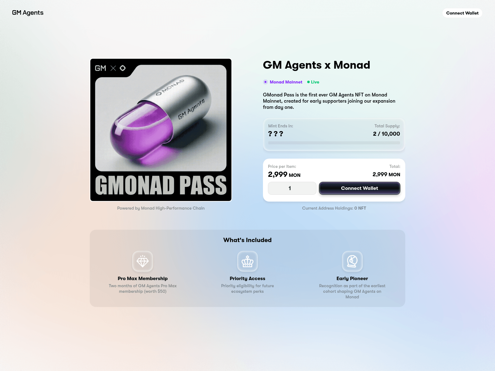 Screenshot of monad.gmagents.ai
