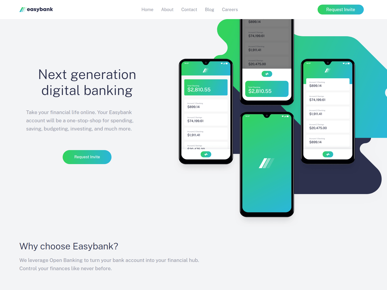 Screenshot of easybank-vert.vercel.app