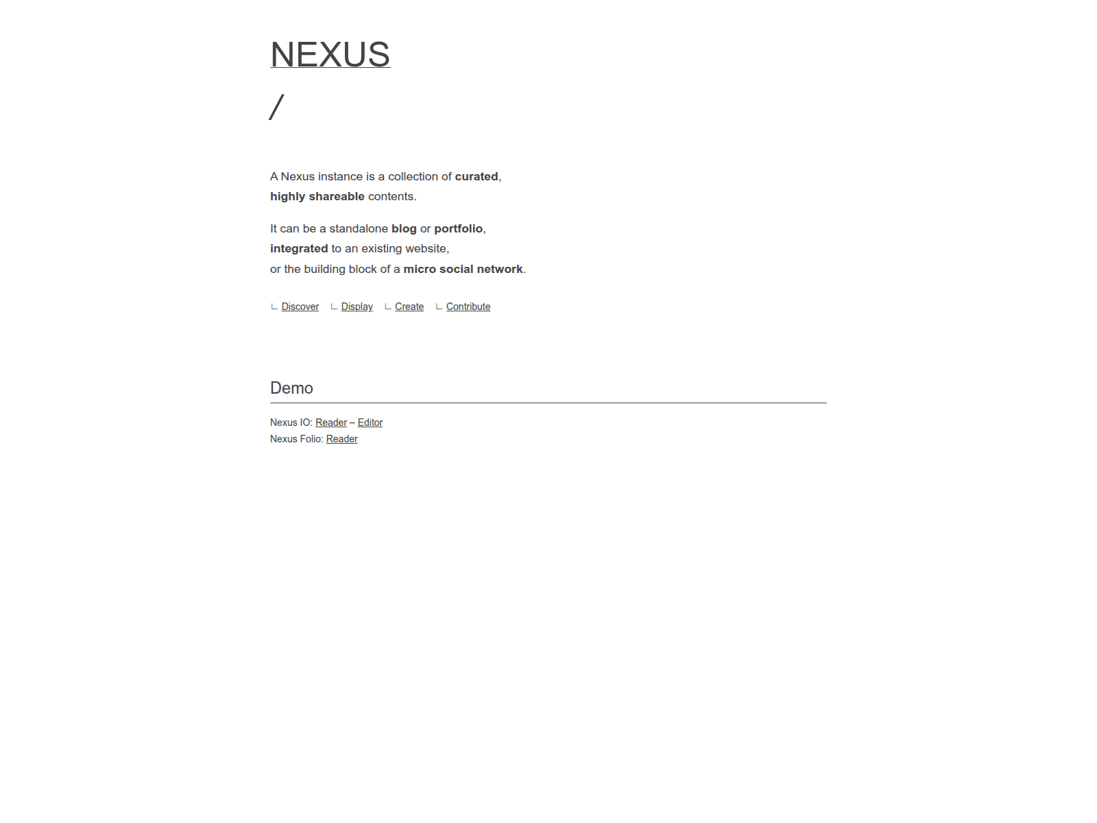 Screenshot of nexus-dock.github.io