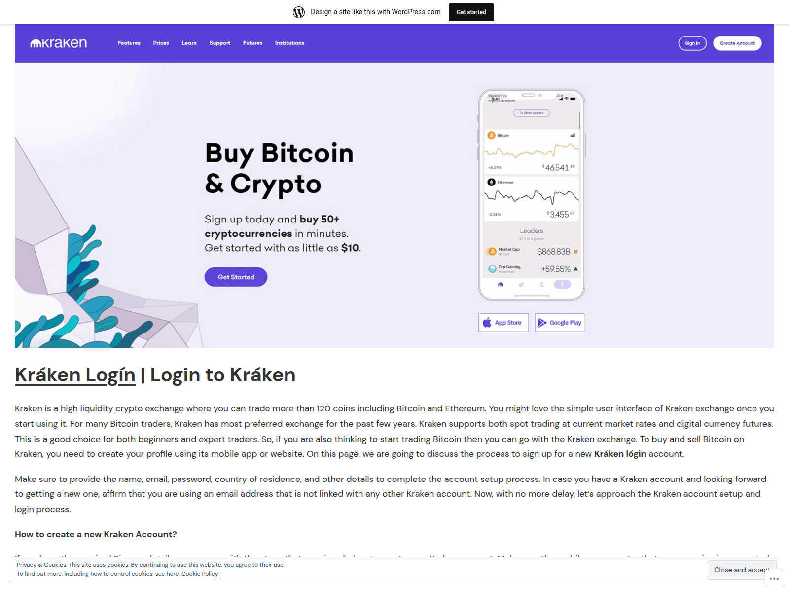 Screenshot of ktakenlogin.wordpress.com