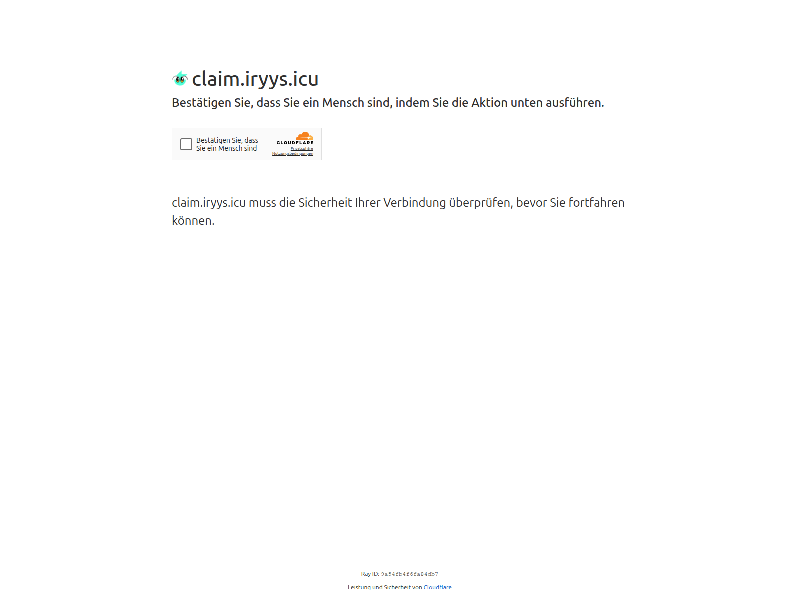 Screenshot of claim.iryys.icu