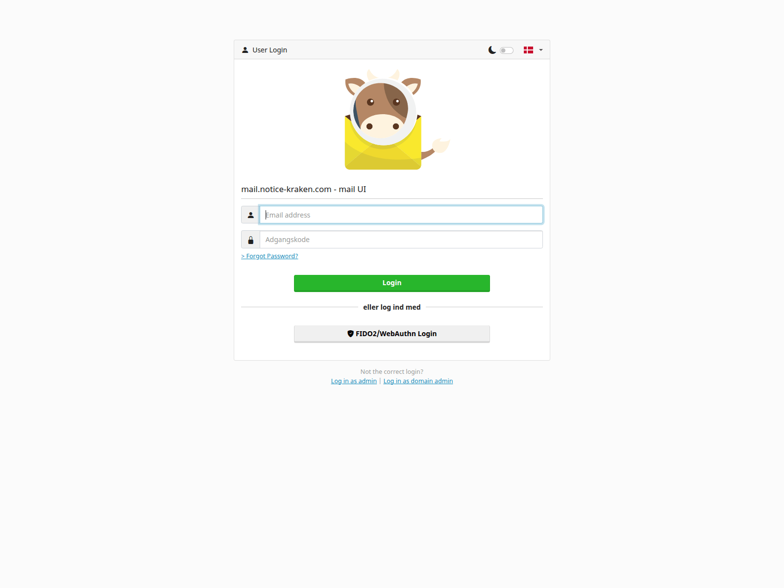 Screenshot of autoconfig.notice-kraken.com