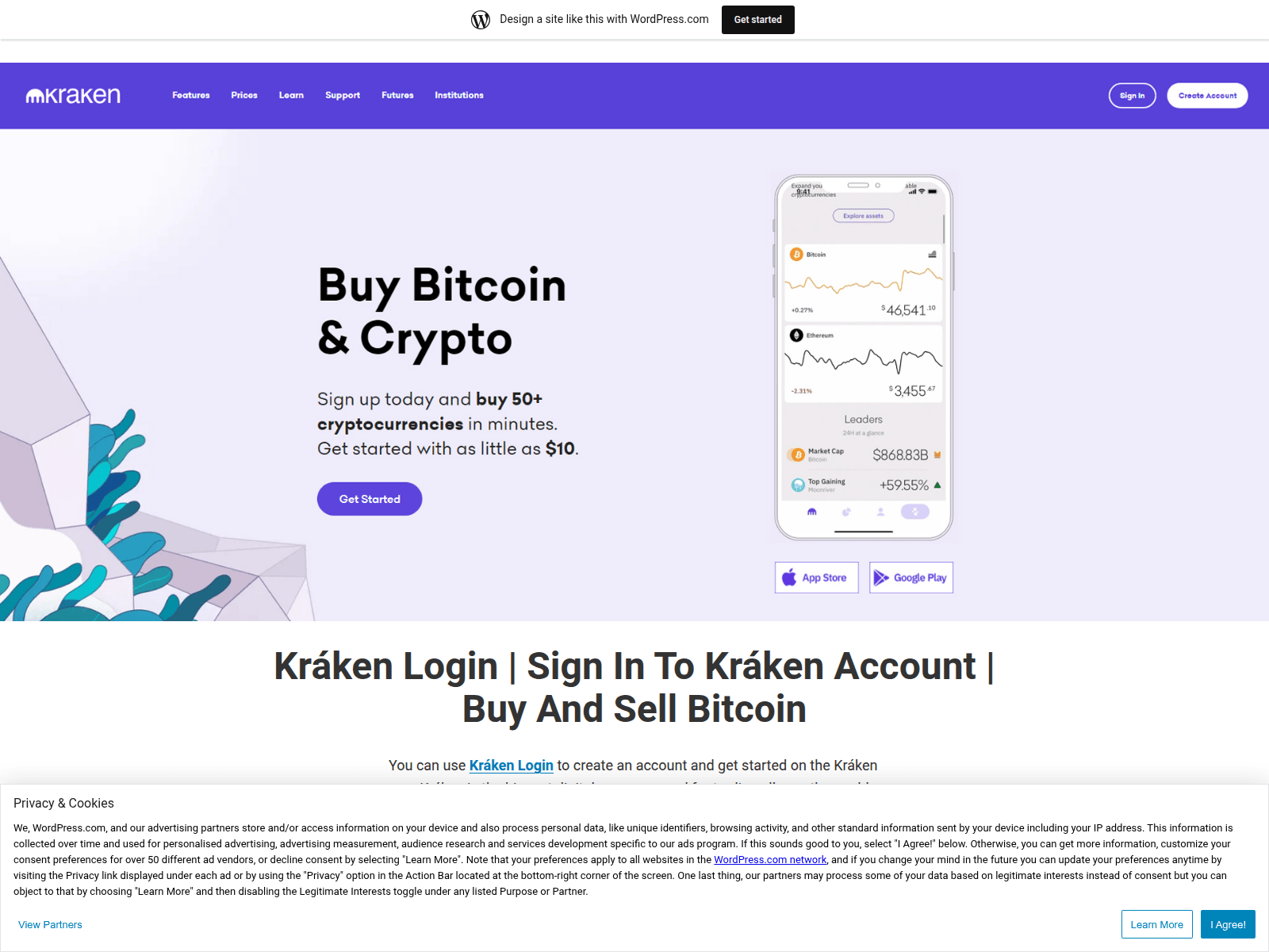 Screenshot of krekanelogin.wordpress.com