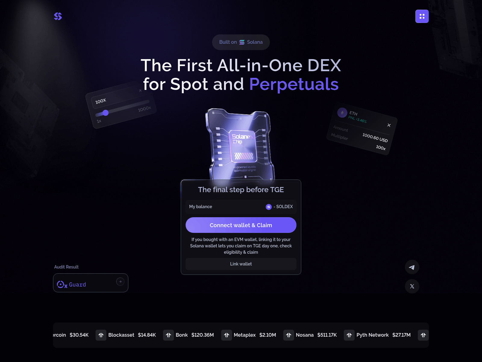 Screenshot of solanex-claiming.pages.dev