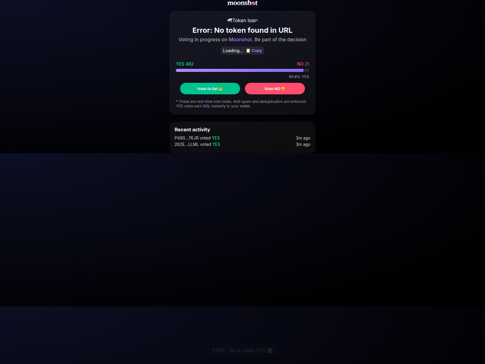 Screenshot of moonshot-voting.xyz