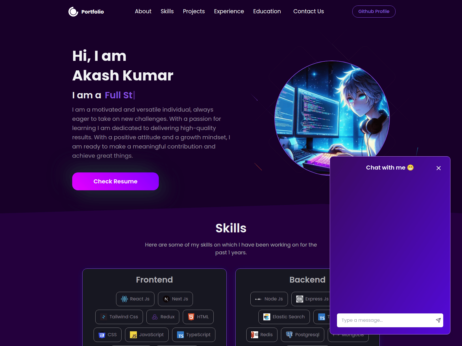 Screenshot of akashportfolio-gamma.vercel.app