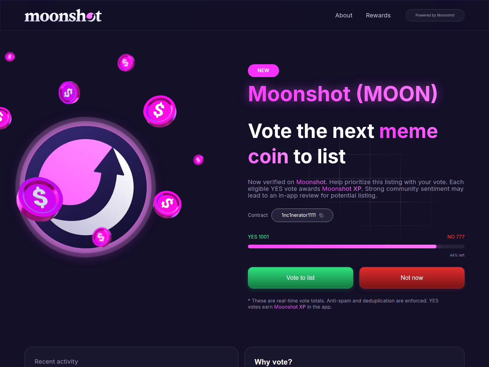 Screenshot of moonshot-vote.io