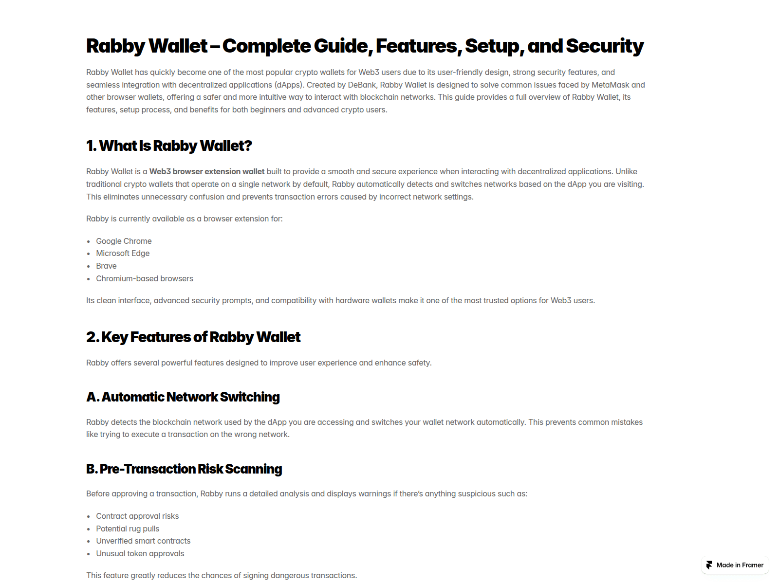 Screenshot of rabbywallet.framer.ai