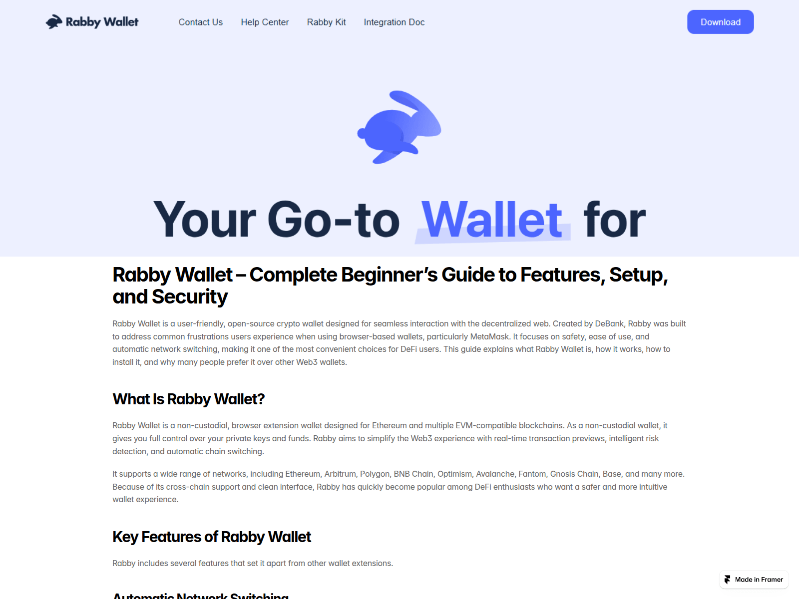 Screenshot of rabbywalet-us.framer.website