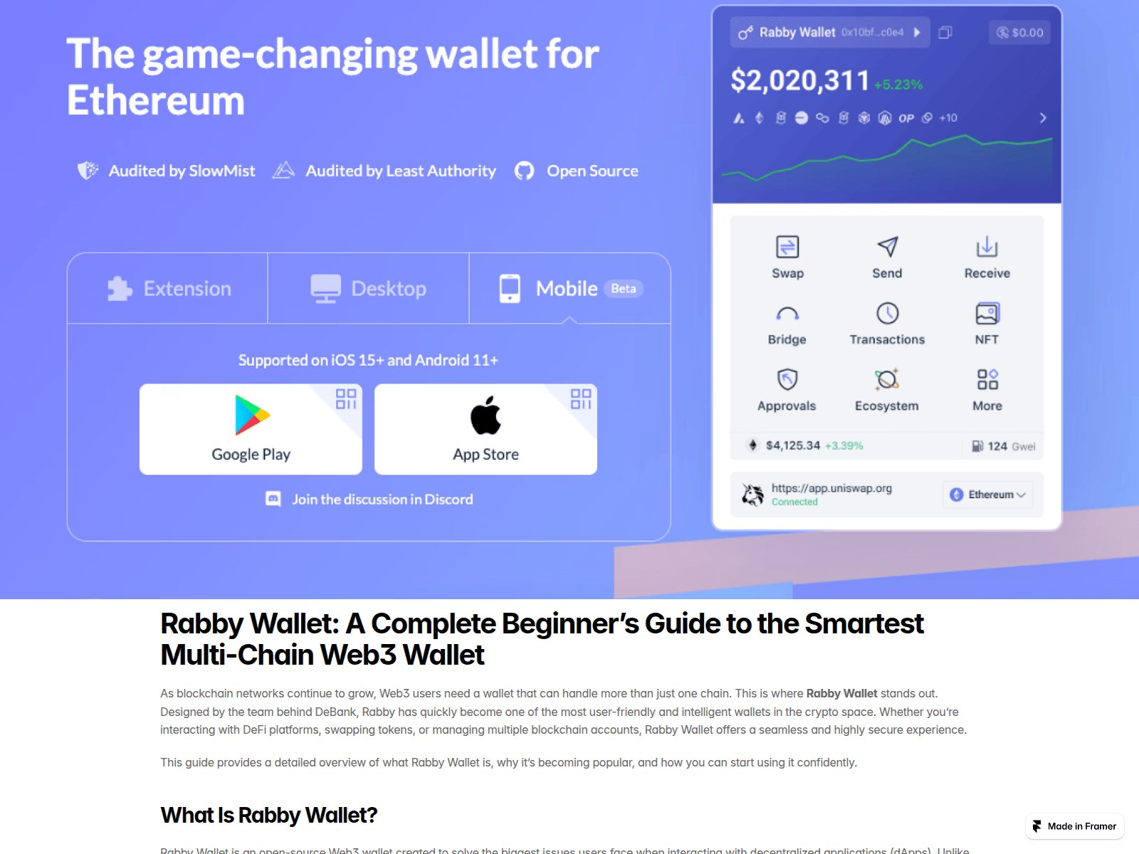 Screenshot of rabbywalet.framer.website