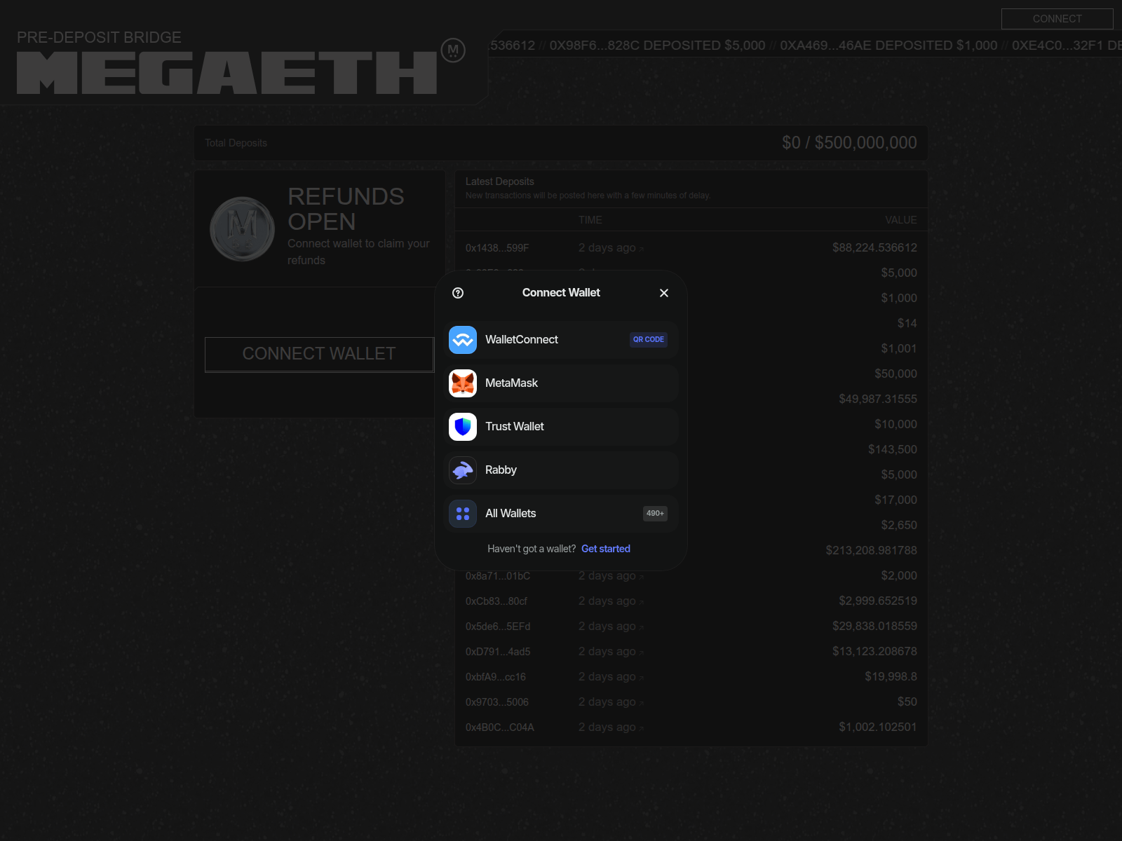 Screenshot of megaeth-refund.xyz