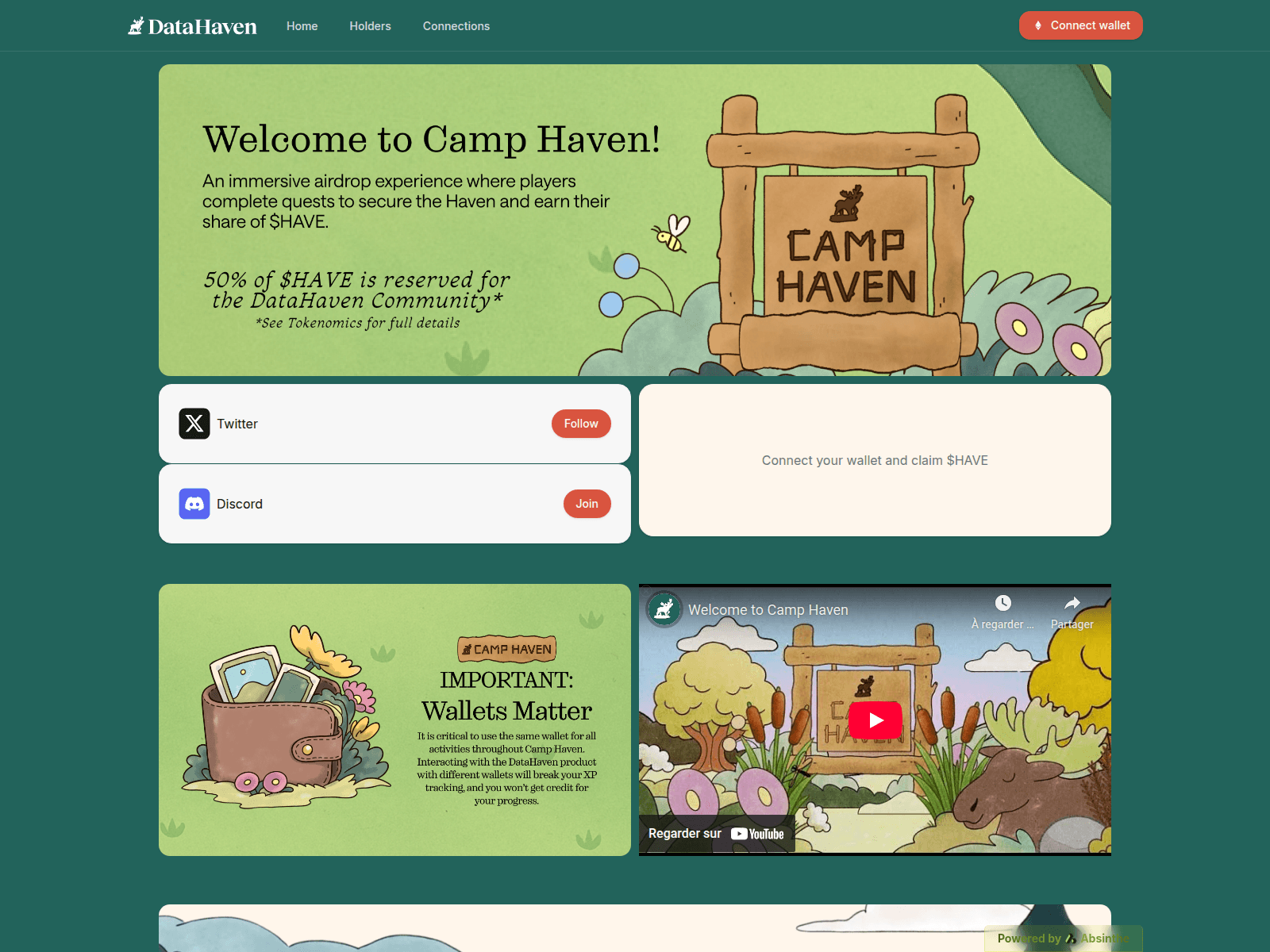 Screenshot of claim-camphaven.org