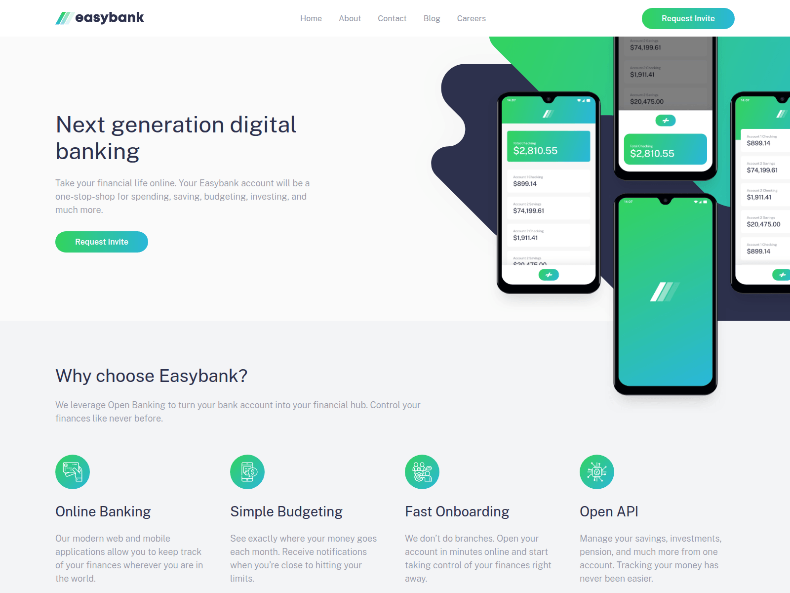 Screenshot of easybank-landing-page-pearl.vercel.app