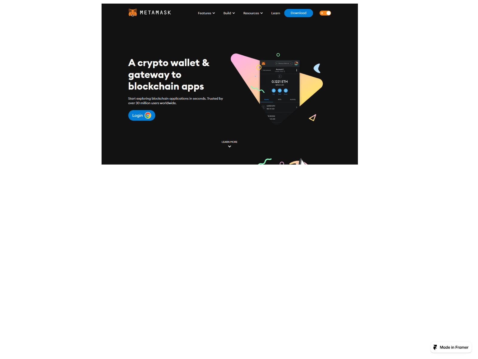 Screenshot of domain-metamaskio-web.framer.website