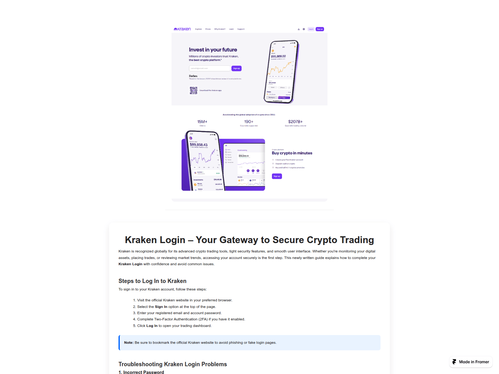 Screenshot of start-kraken-veb.framer.website