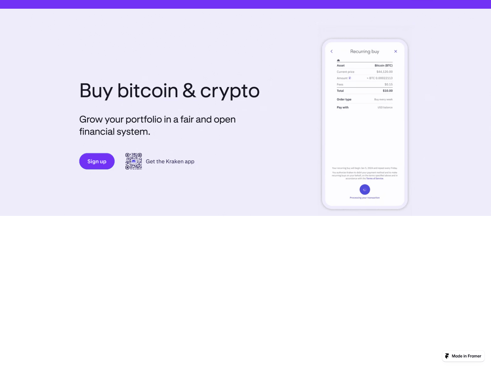 Screenshot of website-kraken-secureio.framer.website