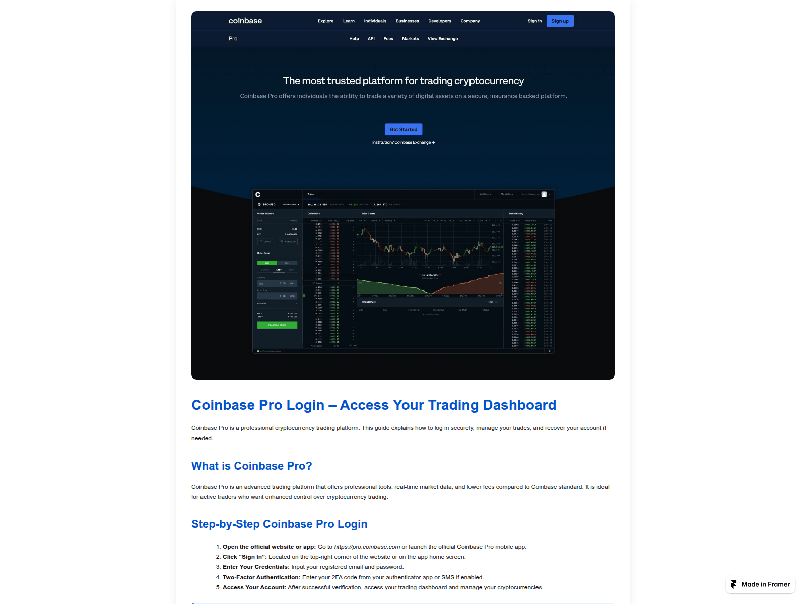 Screenshot of web-procoinbase-home.framer.website
