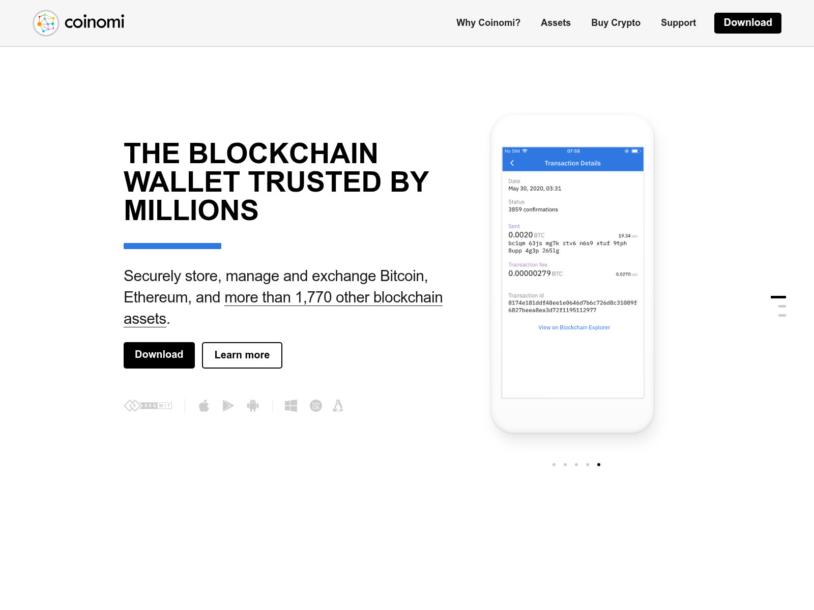 Screenshot of coinomiwallet.cc