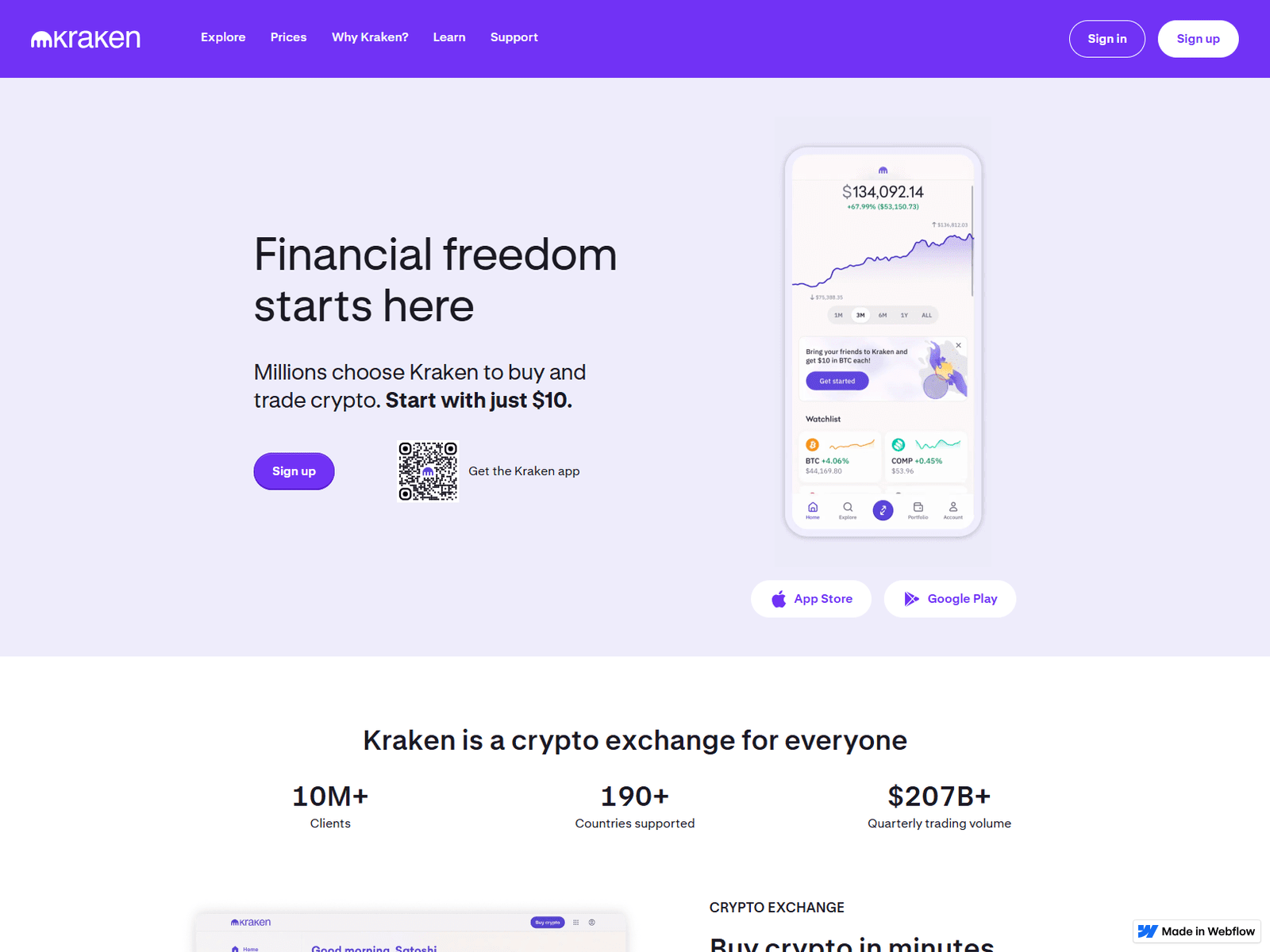 Screenshot of login-kraken-account.webflow.io