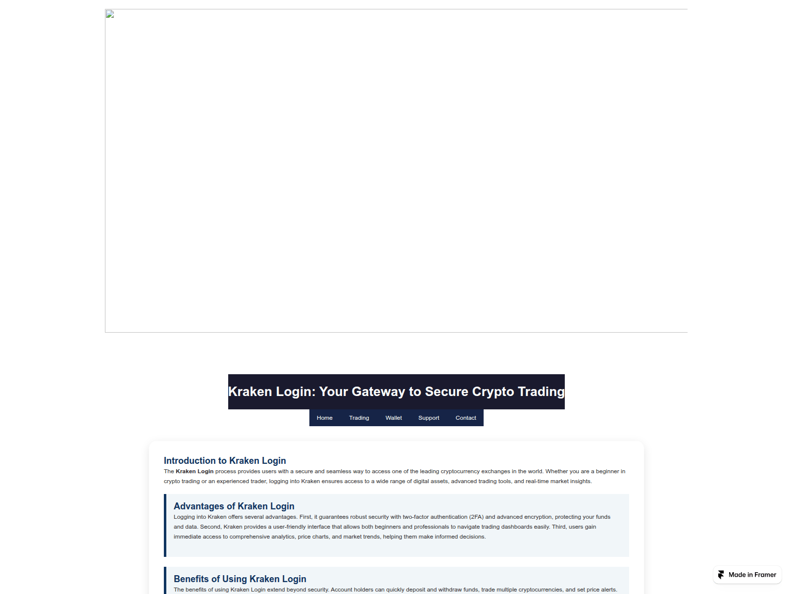 Screenshot of manage-kraken-log-cdn.framer.ai