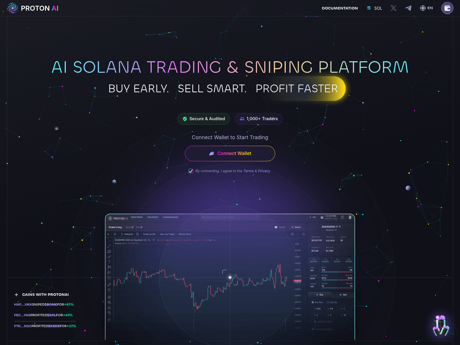 Screenshot of protontradeai.com