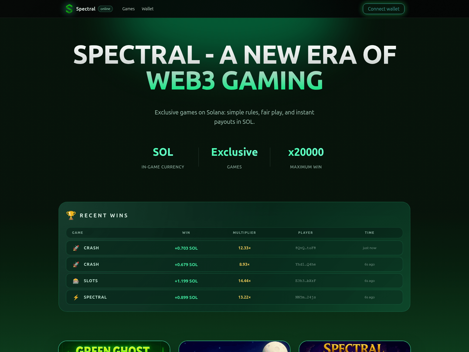 Screenshot of spectral.bet