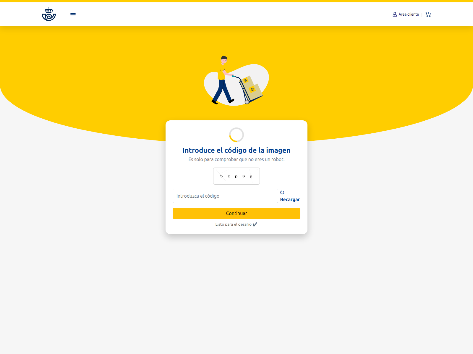 Screenshot of correosparcelconnect.anconaresidencial.com