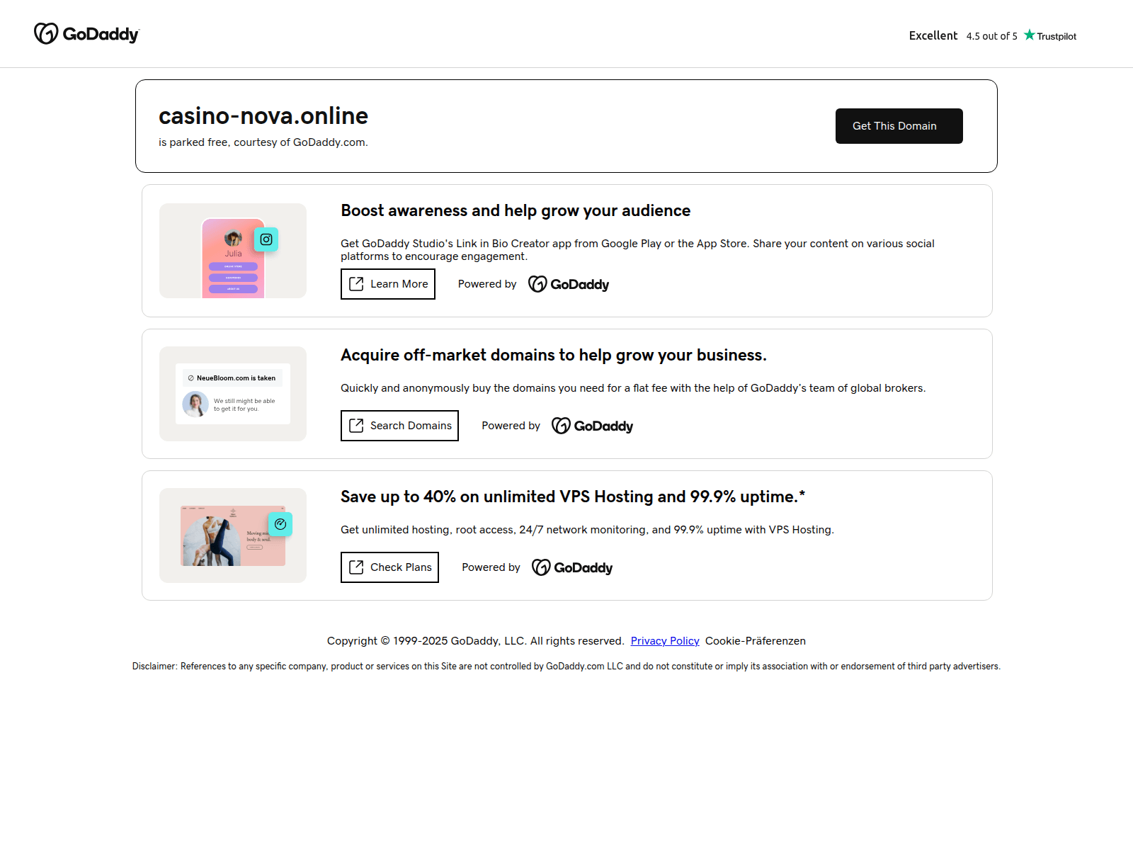 Screenshot of casino-nova.online