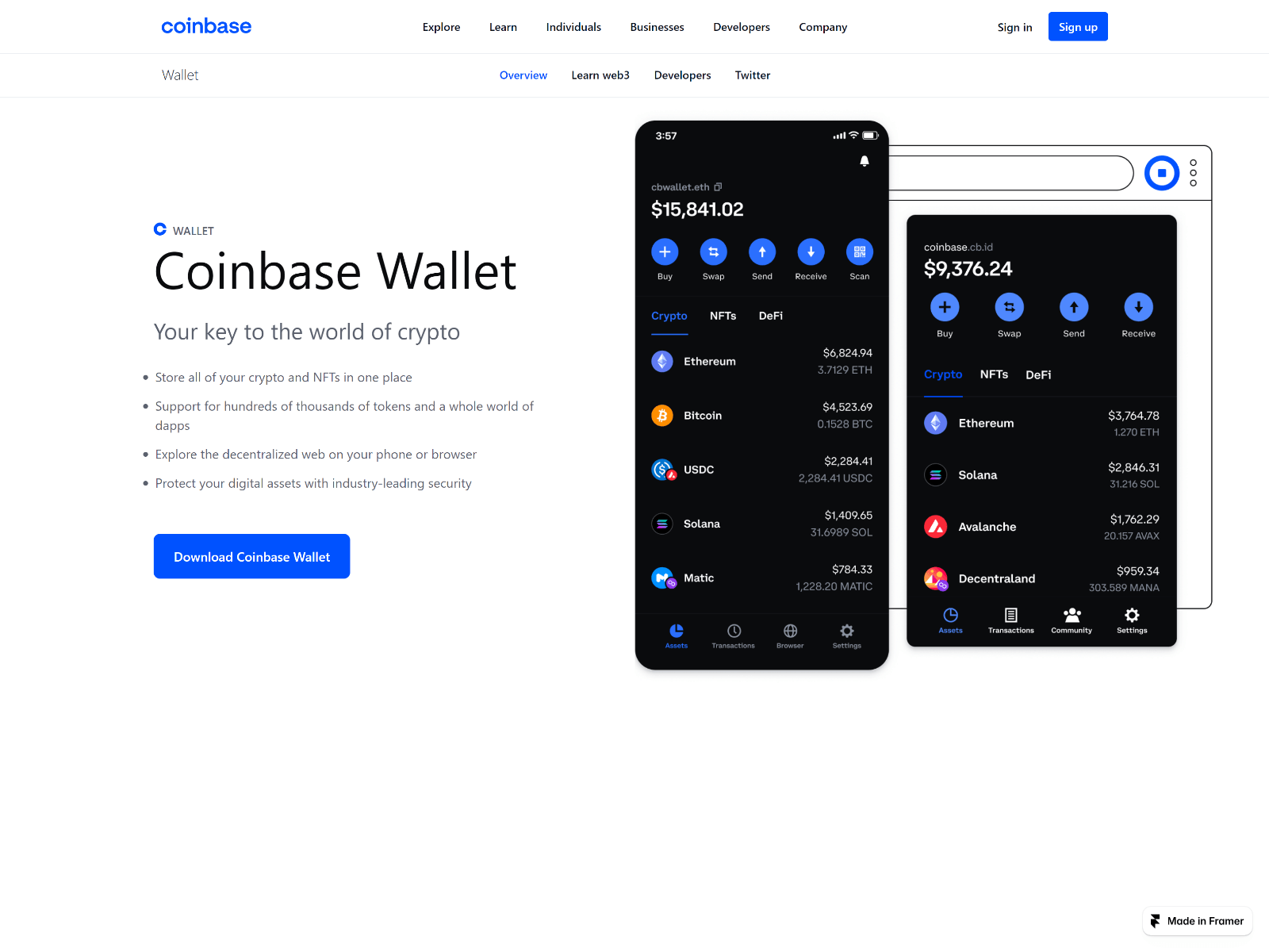Screenshot of auth-coinbase-exe-tension.framer.ai