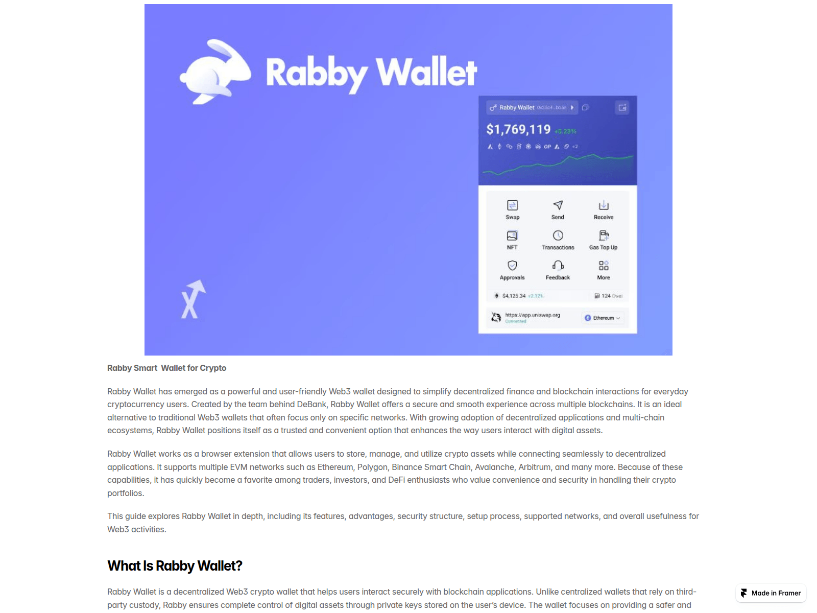 Screenshot of rabby-wallet.framer.media