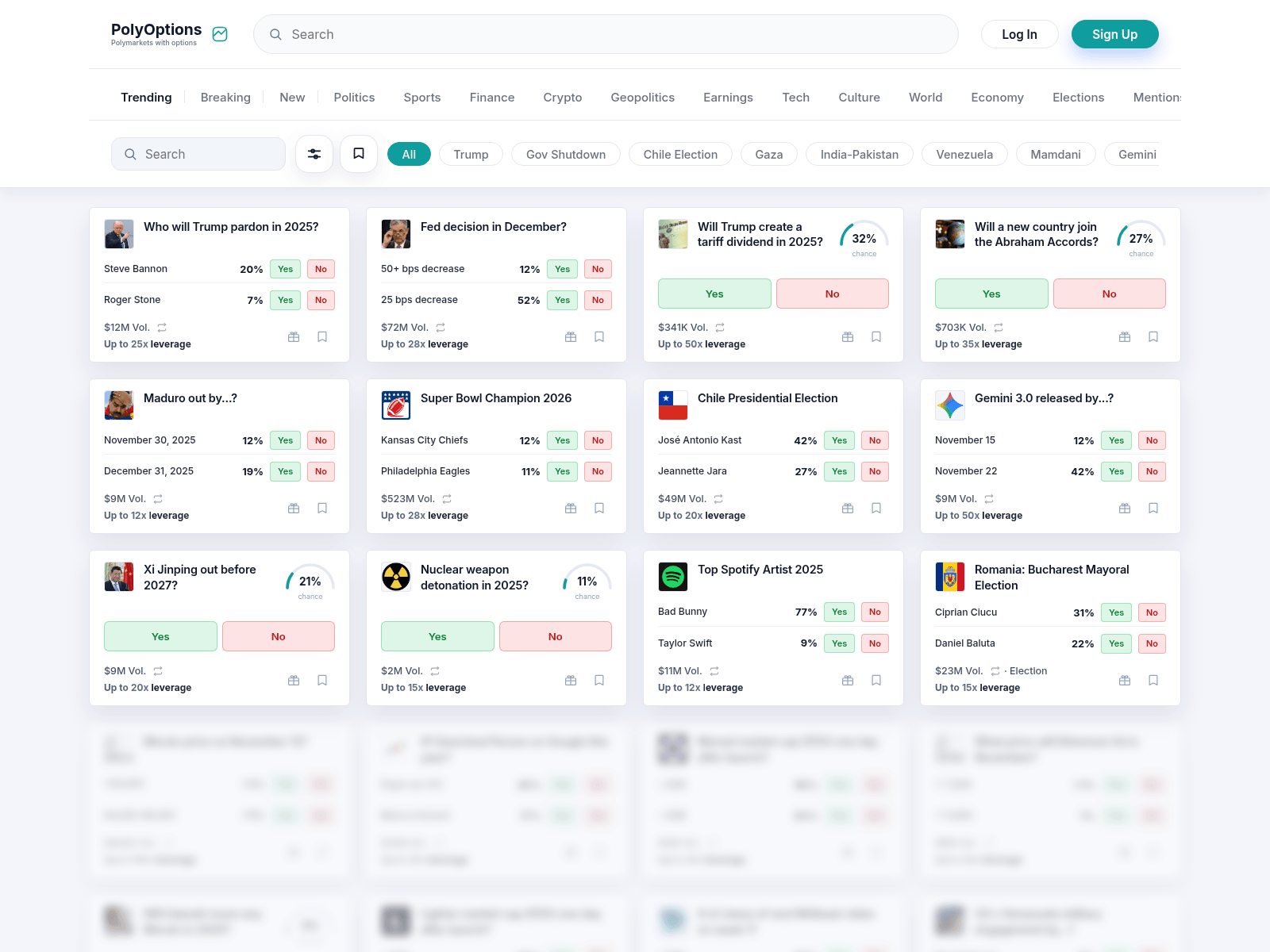 Screenshot of options-polymarket.com