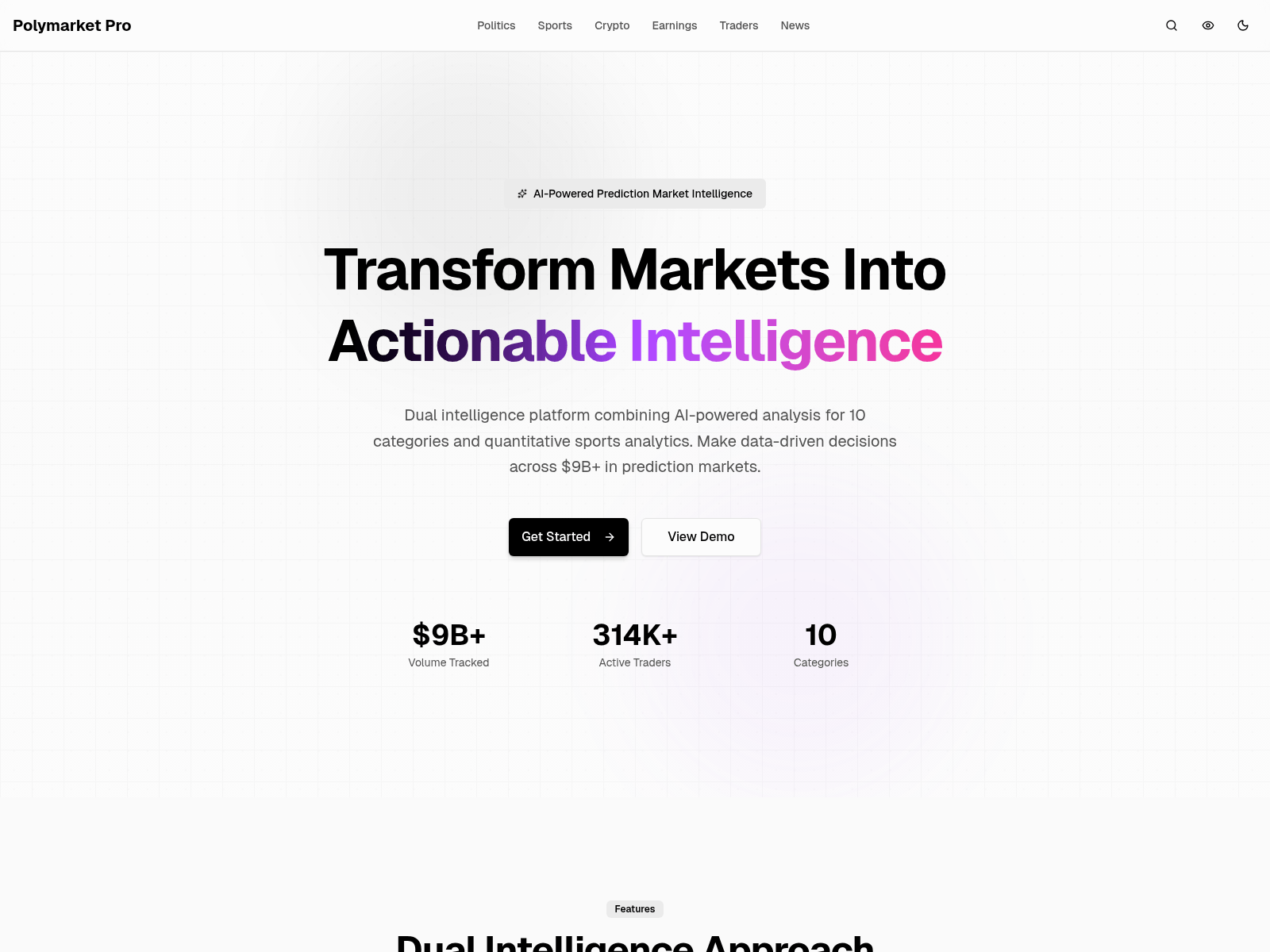 Screenshot of polymarketpro.app