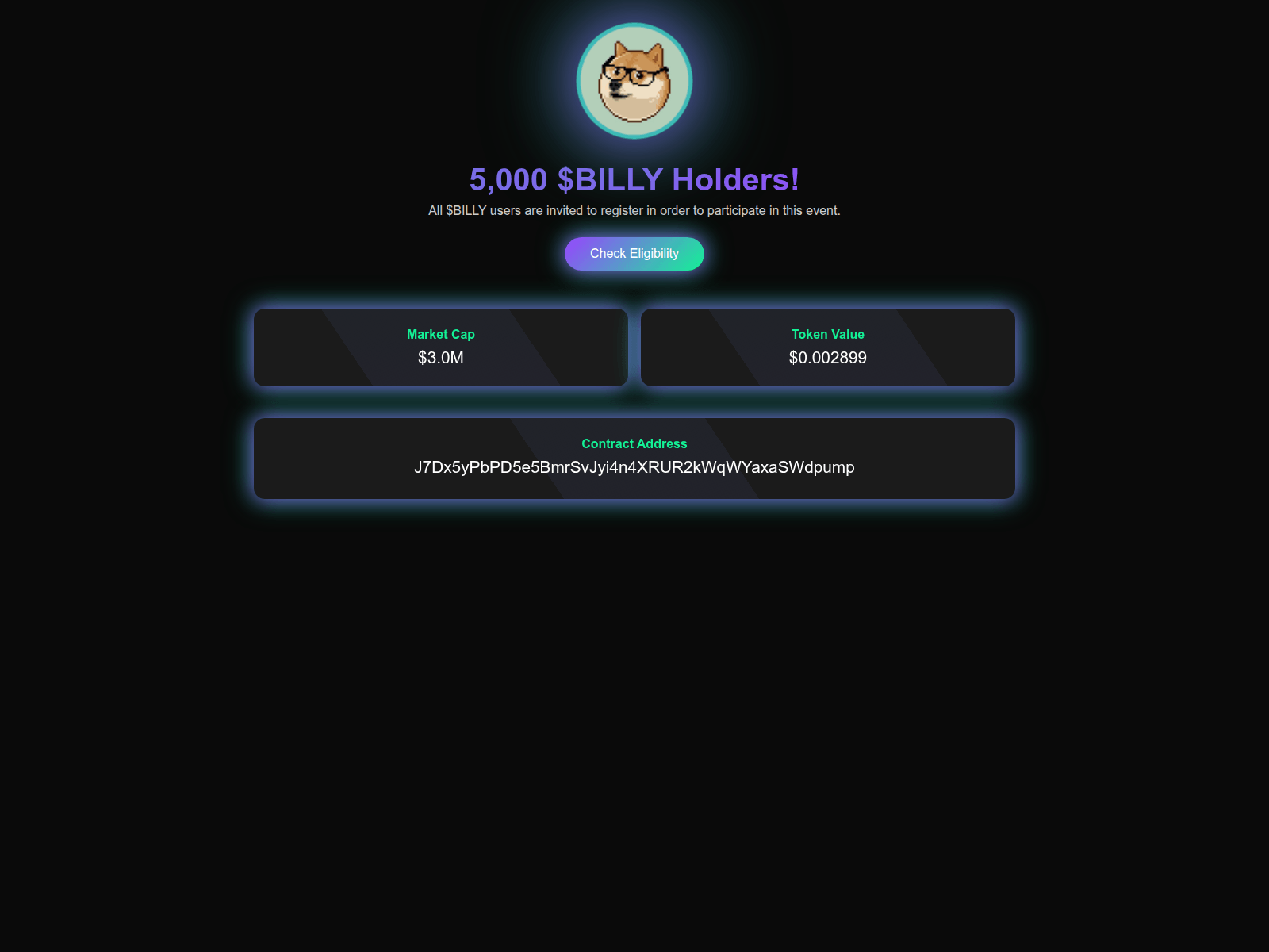 Screenshot of billyonsol.com